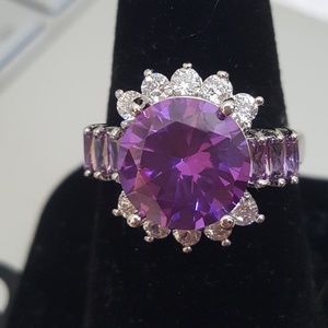 Size 9 Sterling Silver amethyst ring